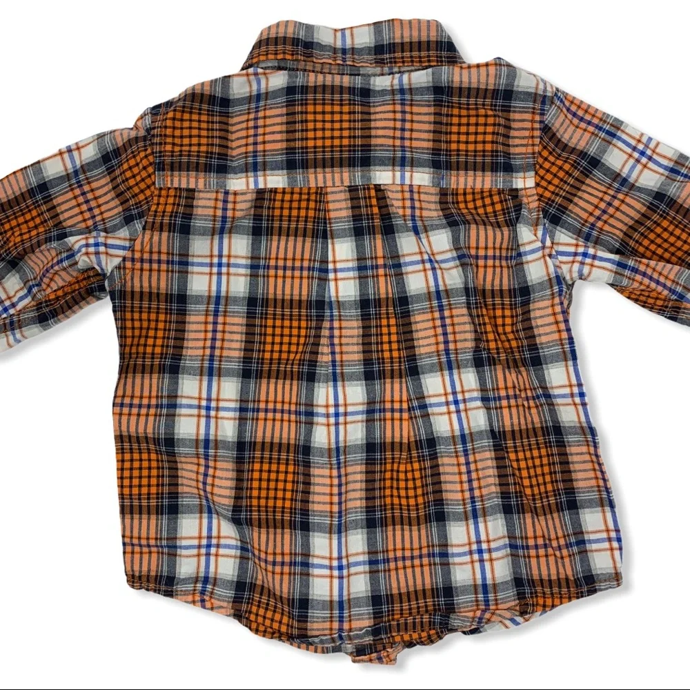 Gymboree orange plaid‎ button front 12-18 month